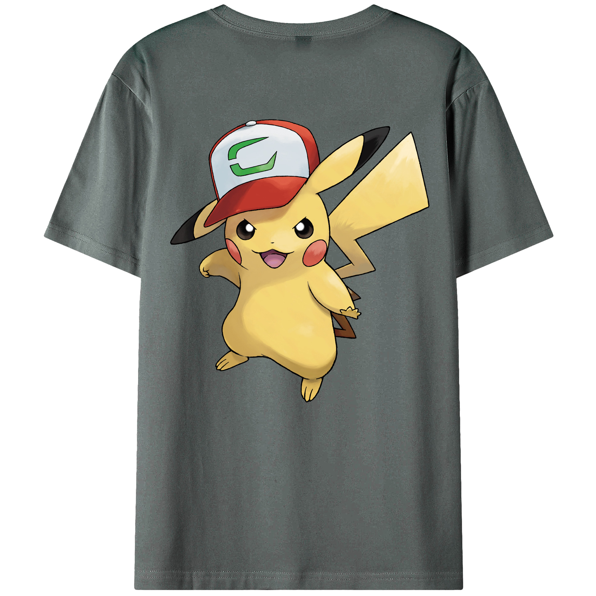 （画像用） ポケットモンスター Pokémon 綿100％ メンズ半袖Tシャツ（バックプリント） 通気性